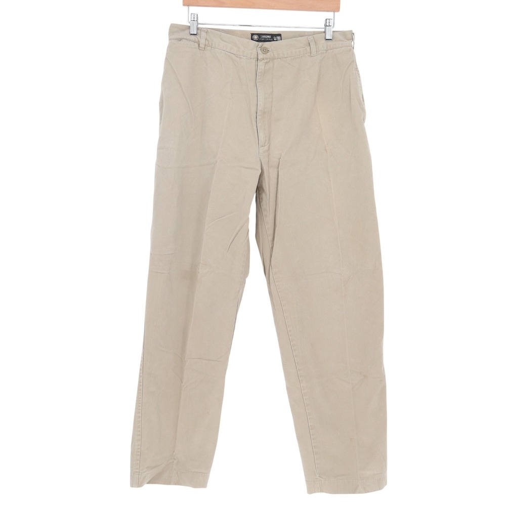 J. Riggins Pants Mens 36L Chino Khaki Cotton Flat Front Excellent